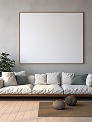 Modern Nordic style apartment with picture frame template