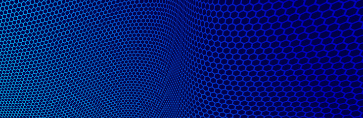 Hexagons pattern in 3D perspective vector abstract background, technology theme network and big data image.