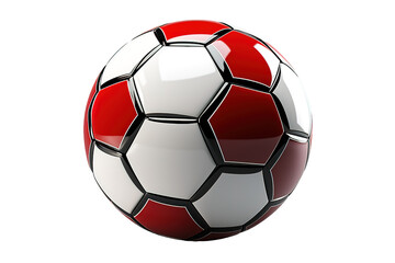 Fototapeta premium Realistic red soccer ball isolated on a Transparent background. Generative AI