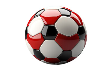 Fototapeta premium Realistic red soccer ball isolated on a Transparent background. Generative AI