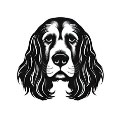 English Cocker Spaniel Icon, Dog Black Silhouette, Puppy Pictogram, Pet Outline, Cocker Spaniel Symbol