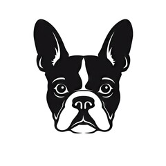 French Bulldog Icon, Dog Black Silhouette, Puppy Pictogram, Pet Outline, French Bulldog Symbol