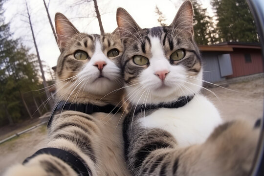 Selfie Cats, Funny Cat Taking Selfies, Kitten Look at Camera