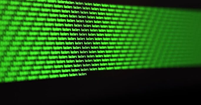 Cyber attack - Ddos attack, hacking concept. Close-up of computer screen. Modern electronic technologies.  Search files process in big data array