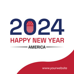 Happy New Year America, 2024 New year post for amercian