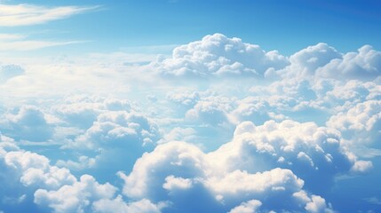 blue sky with clouds from above, Generative Ai