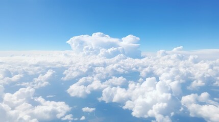 blue sky with clouds from above, Generative Ai