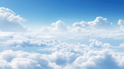 blue sky with clouds from above, Generative Ai