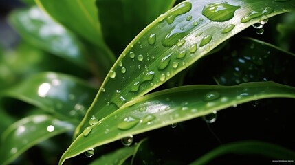 Rain drops on green leaves. Raindrops on green leaves after rain