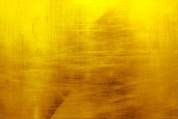 Gold gradient scratched aluminum background.