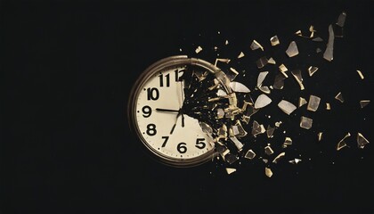 Concept of passing away, the clock breaks down - obrazy, fototapety, plakaty