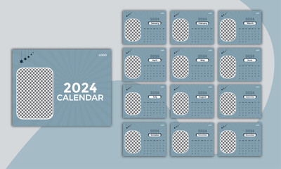 minimal style 2024  calendar for new year