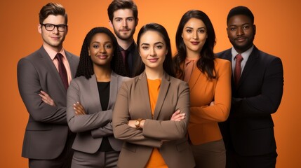 Business team giving pose