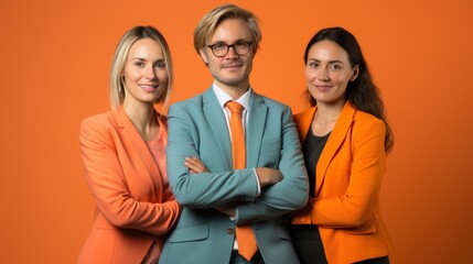 Business team giving pose