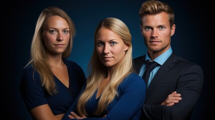 Business team giving pose