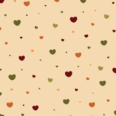 Love seamless repeat pattern. Abstract texture with small hearts. vector of Thanksgiving seamless background. Endless texture for wallpaper, background, wrapping paper. Retro style. Seasonal wallpaper