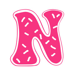 Donut font Letter N