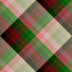 Colorful Plaid Seamless Pattern, Abstract Diagonal gingham, Check Tartan Vector Pixel, textured with herringbone background graphic for spring autumn winter fashion