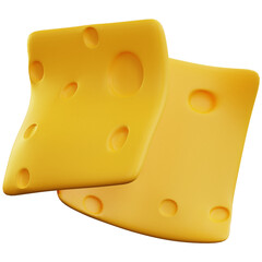 3d rendering cheese slice gorcery