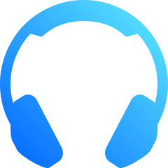 Blue Gradient Headphones Icon