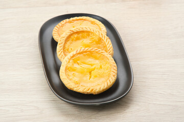 Pie Susu Bali with creamy milk custard topping. Indonesian food
