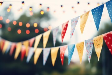 Colorful Corners Triangular Flags Brightening the Scene