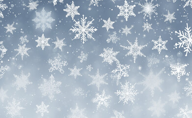 Winter Elegance: A Captivating Christmas Tapestry of Intricate Snowflakes on Pale Gray Canvas