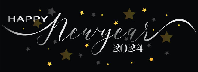 Happy New Year 2024 New Colorful vector modern fresh gradient background design  Vector illustration - obrazy, fototapety, plakaty