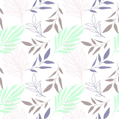 Seamless pattern of abstract branches on a light background.