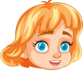 Foto op Plexiglas Smiling Cartoon Girl with Short Orange Hair © GraphicsRF