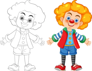 Foto op Plexiglas Smiling Circus Clown Boy Cartoon Character © GraphicsRF