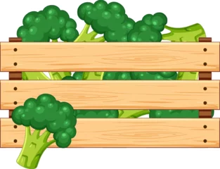 Foto op Plexiglas A Wooden Crate Full of Broccoli © GraphicsRF