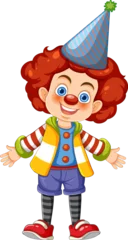 Foto op Plexiglas Colorful Circus Clown Party with Cute Boy Cartoon Character © GraphicsRF