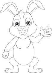 Cheerful Rabbit Cartoon: A Cute and Smiling Illustration