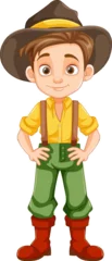 Foto op Plexiglas Handsome Farmer Boy Cartoon: A Vector Illustration © GraphicsRF
