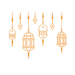 line art Ramadan and holiday vector lanterns