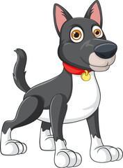 Adorable Cartoon Dog Standing and Wagging Tail
