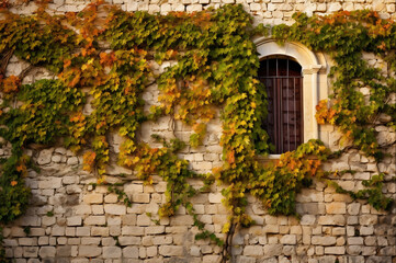 Fototapeta na wymiar beautiful wall of a french castle in white provences