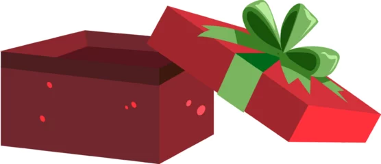 Fotobehang Kinderen Red Gift Box with Open Lid
