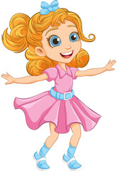 Joyful Cartoon Character Dancing with Happiness