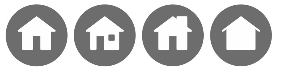 home page icon button on grey circle background 