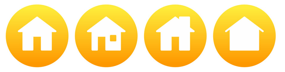 home page icon button on yellow circle background 