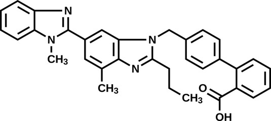Obraz premium Telmisartan structural formula