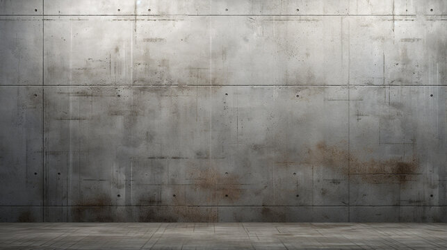 Empty Gray Concrete Wall Mockup. Modern, gritty backdrop that's perfect for showcasing your artwork, designs, or promotional material in a cool and contemporary environment.