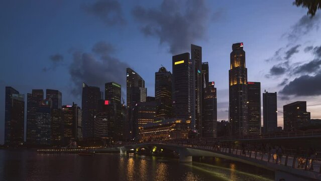 hyper lapse , Singapore downtown skyline