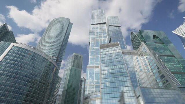 Moscow modern city hyper lapse, Russia