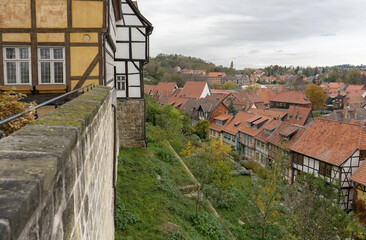 
View from the Schlossberg to the historic old town of Quedlinburg 