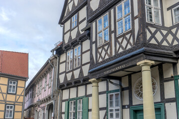 Detail of the Kloppstockhaus in Quedlinburg, Saxony-Anhalt, Germany
