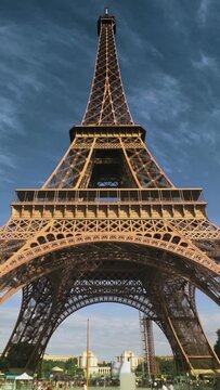 hyper lapse Eiffel tower Paris. France