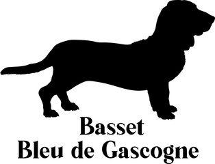 Basset Bleu de Gascogne Dog silhouette dog breeds logo dog monogram logo dog face vector
SVG